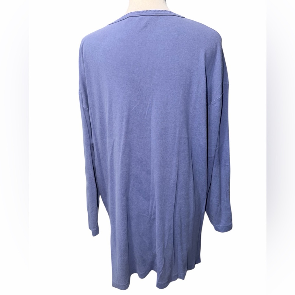Vintage Victoria’s Secret Oversized Long Sleeved Purple Cotton Moomoo Nightgown - Picture 4 of 5